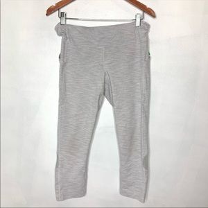Lululemon Gray striped mesh Capri leggings size 10